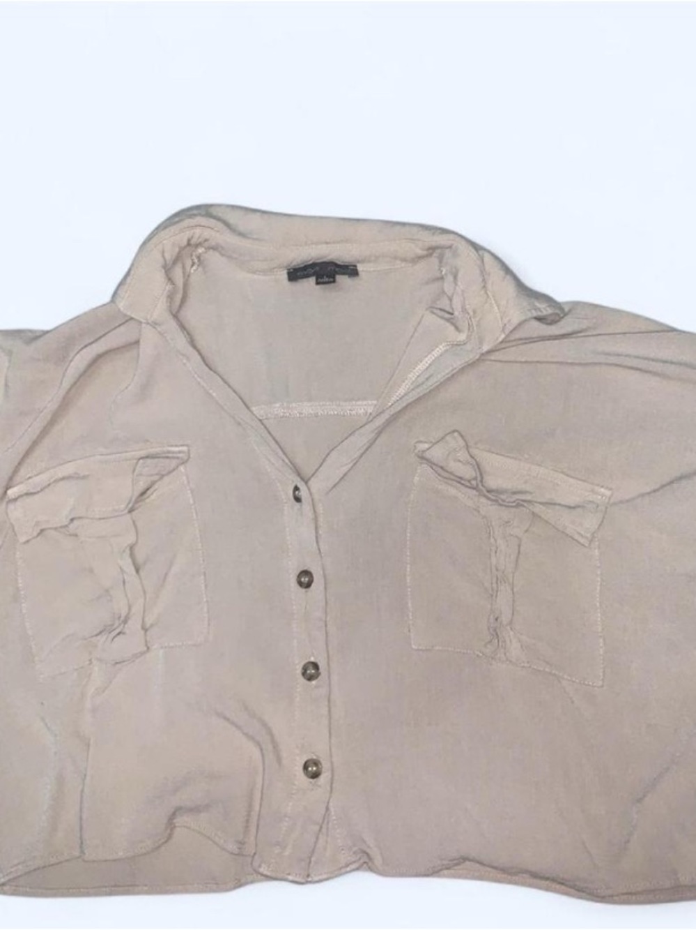 Moa Moa Light Beige Casual Button-Down Shirt